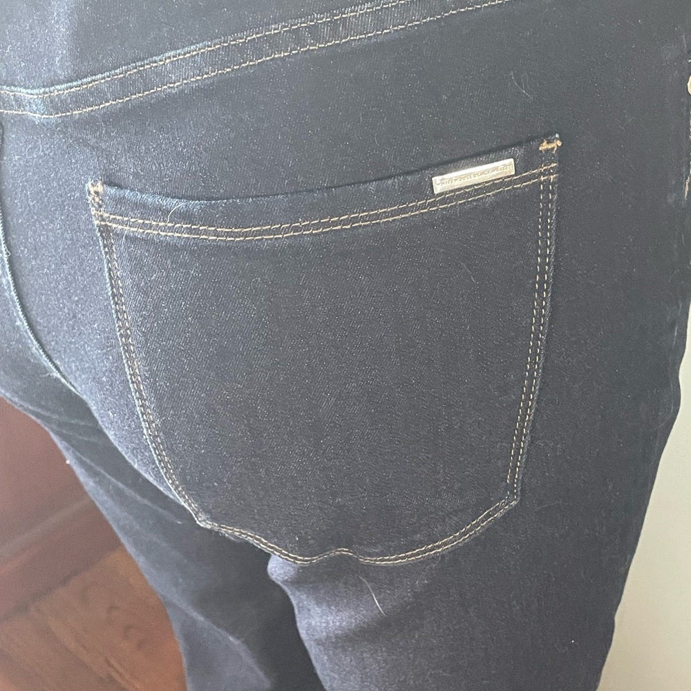White House Black Market Dark Indigo High-Rise Skinny Flare Jeans - Picture 7 of 11